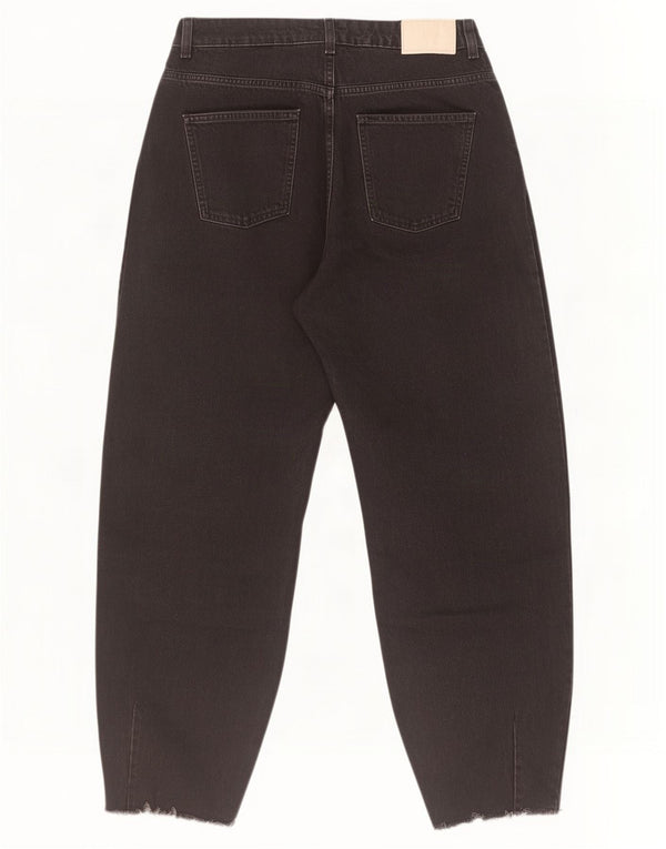 Zara Kvinder Højtaljede tilspidsede Jeans EU 40 Medium W30 L27 Sort Bomuld