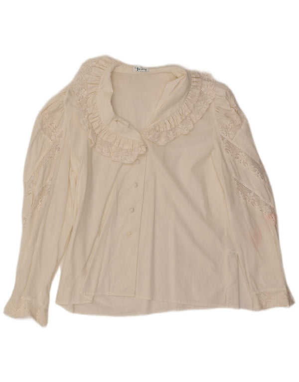 Perry Landhaus Dame Oversized skjortebluse EU 40 Medium Hvid Bomuld