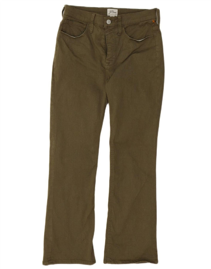 J. CREW Womens Bootcut Casual Trousers W25 L25 Khaki Cotton