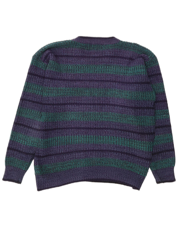 Saugatuck Herre Crew Neck Jumper Sweater Medium Navyblå stribet akryl