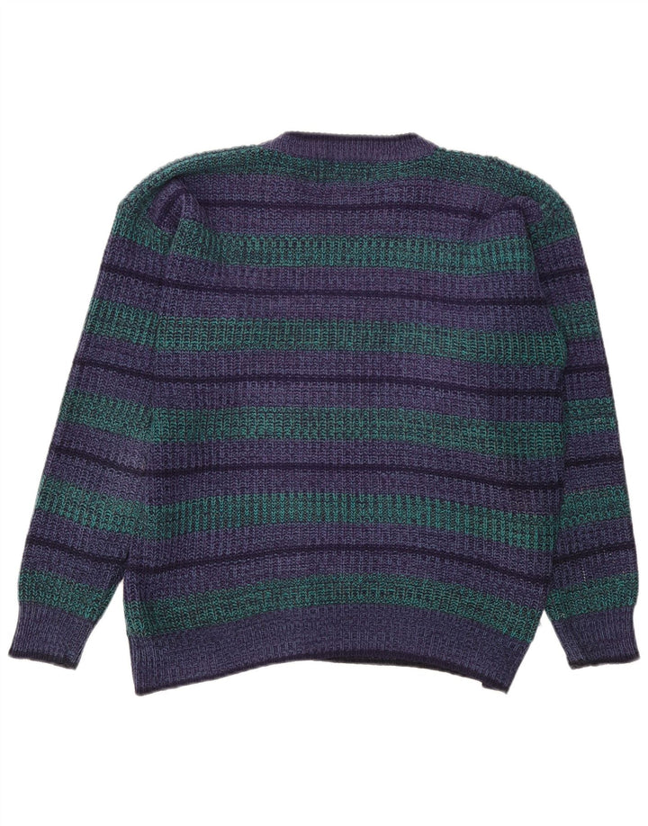 Saugatuck Herre Crew Neck Jumper Sweater Medium Navyblå stribet akryl