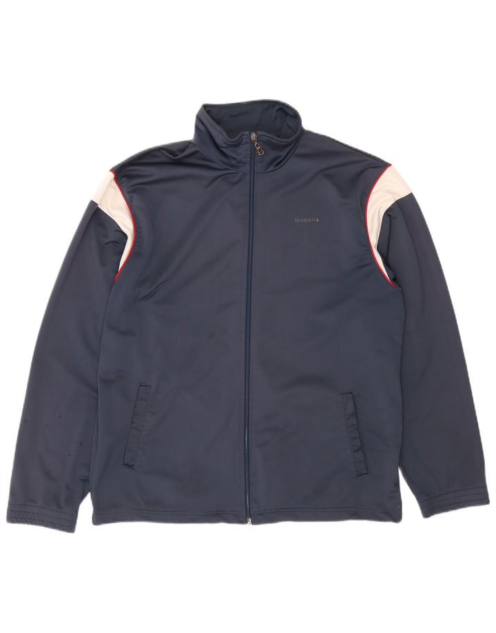 Diadora Herre træningsdragt Topjakke UK 40 Medium Navy Blue Colourblock
