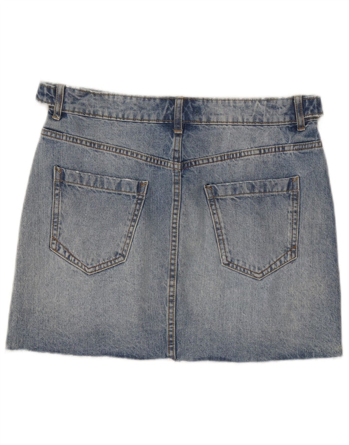 Zara Dame Z1975 Mini Denim Nederdel Medium W32 Blå Bomuld
