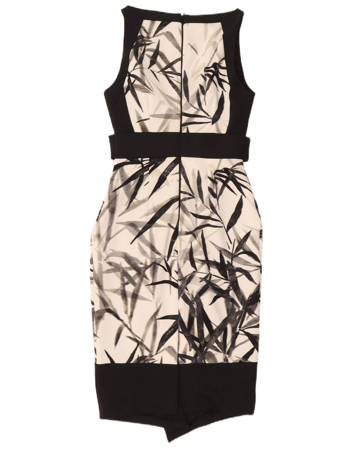 COAST Womens Abstract Pattern Sleeveless Wrap Dress UK 10 Small White