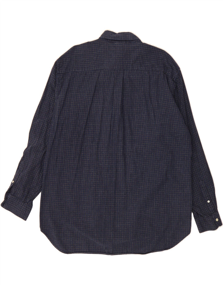 J. CREW Mens Flannel Shirt XL Navy Blue Check Cotton Vintage J. Crew and Second-Hand J. Crew from Messina Hembry 