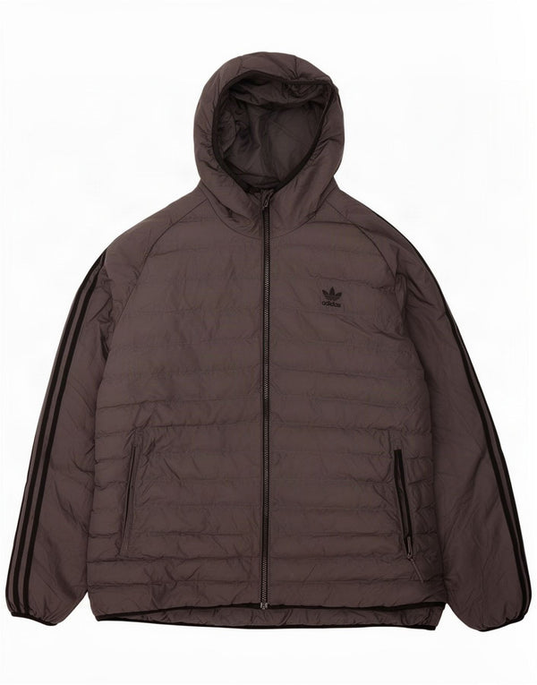 Adidas Herre hættepolstret jakke UK 42 XL Grå Polyester