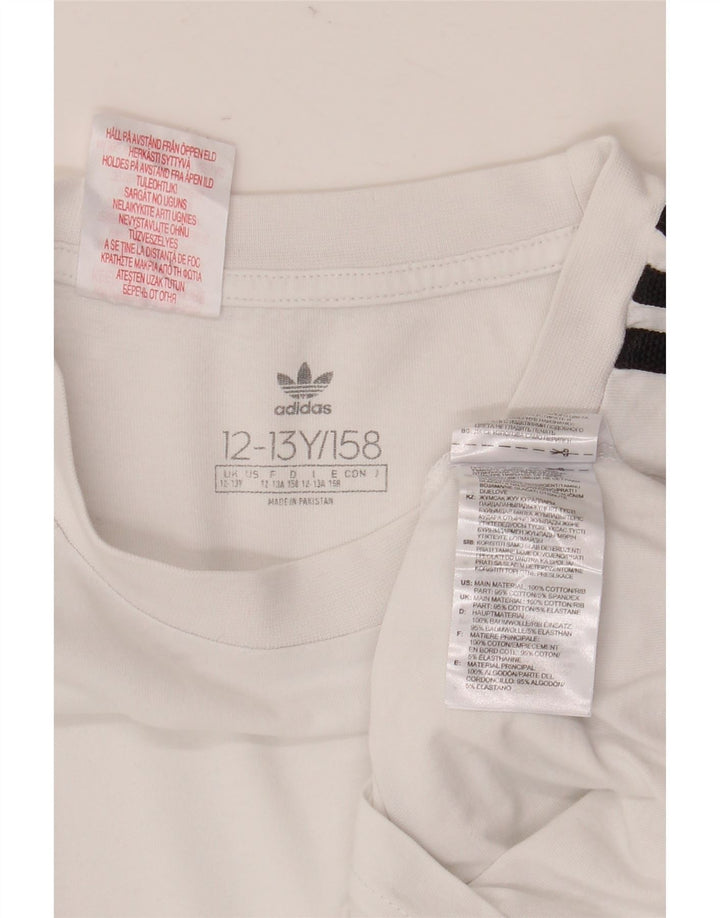 Adidas Girl Top Langærmet 12-13 År Hvid Bomuld
