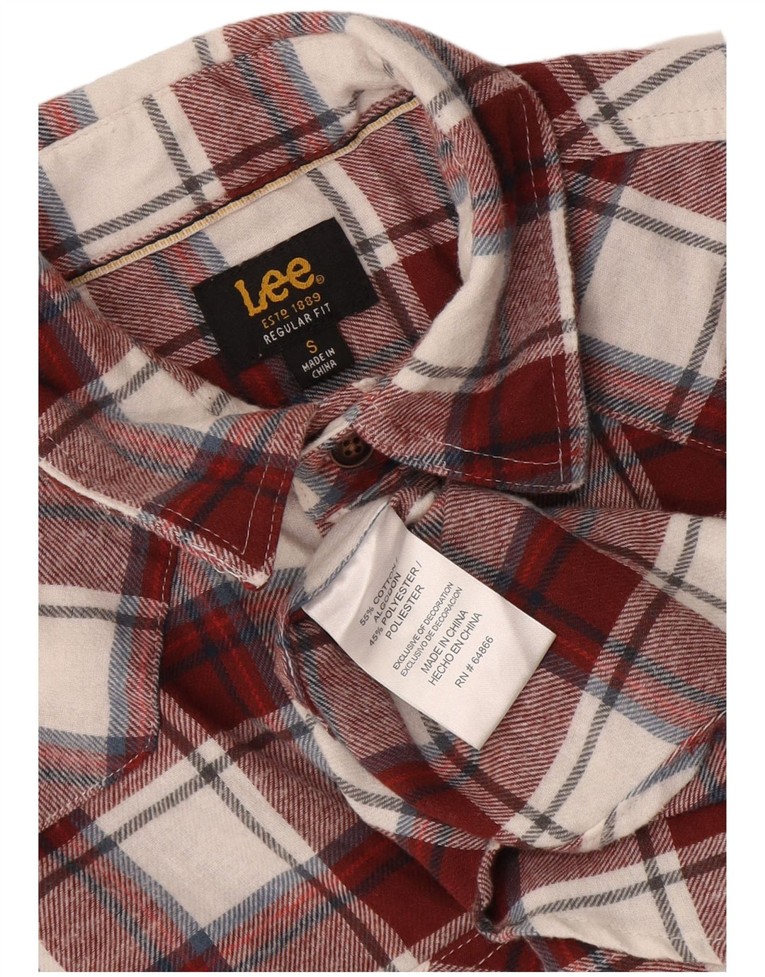 Lee Herre Regular Fit Flannel Shirt Lille Bourgogne ternet bomuld