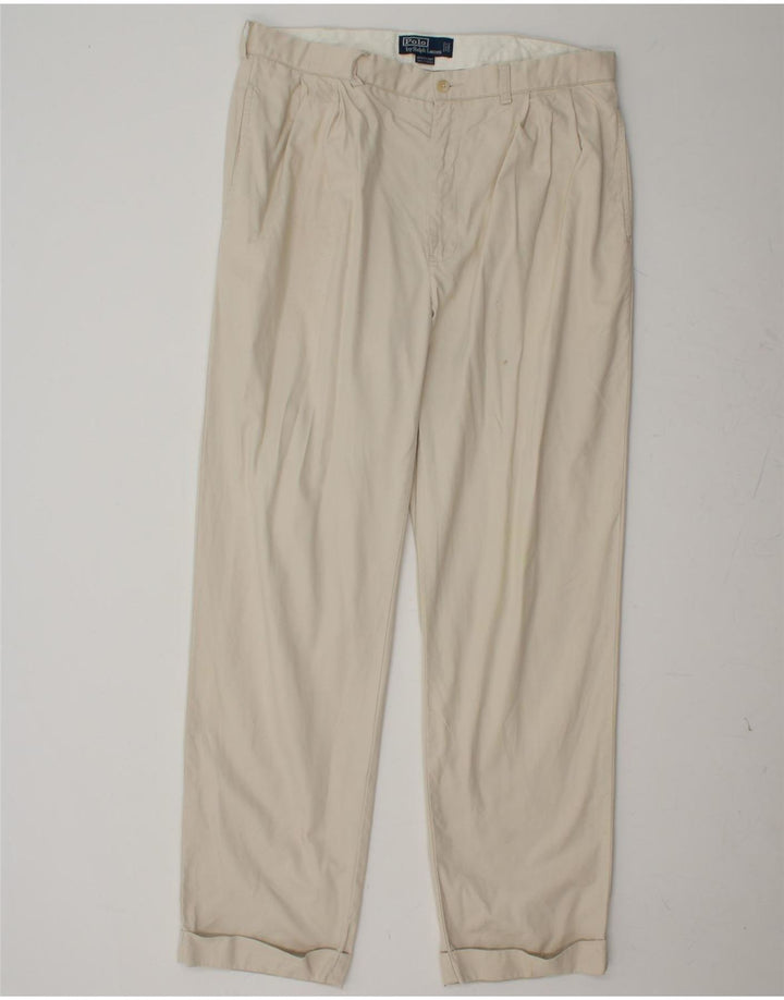 POLO RALPH LAUREN Herre Pegged Chino Bukser W35 L32 Off White Bomuld