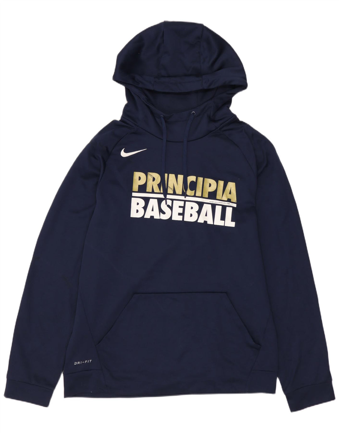 NIKE Herre Dri Fit grafisk hættetrøje Jumper Medium marineblå polyester