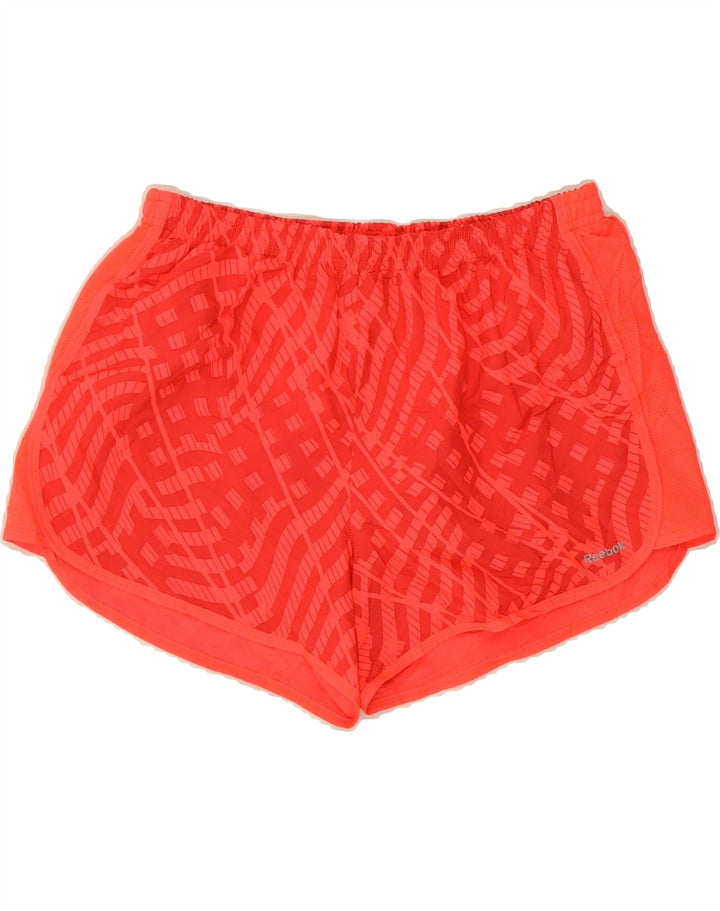 REEBOK Womens Sport Shorts UK 12 Medium Red Striped Polyester Vintage Reebok and Second-Hand Reebok from Messina Hembry 