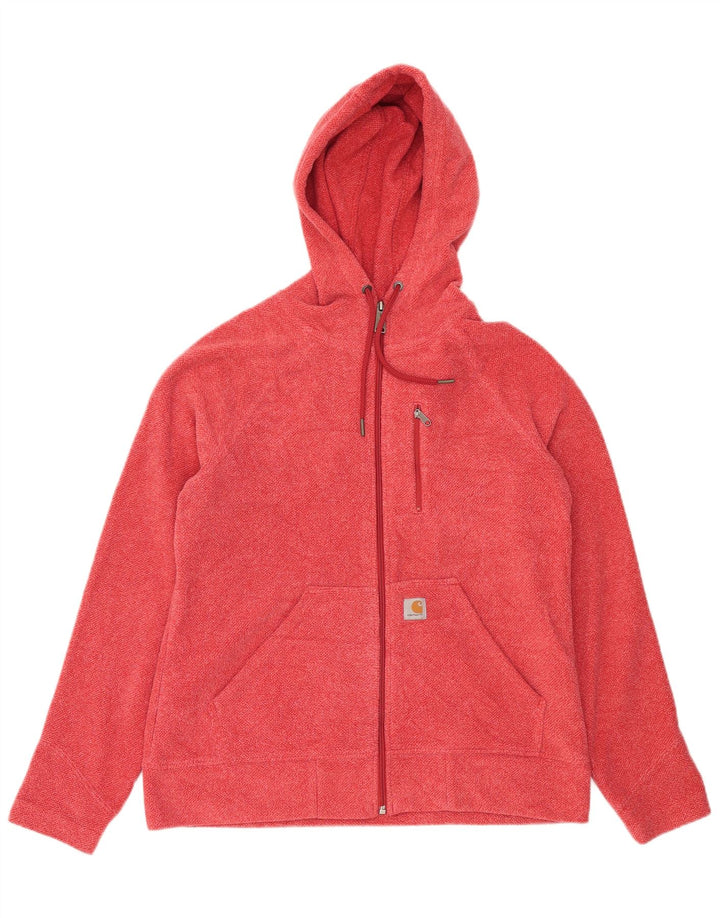 Carhartt hættetrøje med lynlås til kvinder US 8/10 Medium Rød Flecked Polyester
