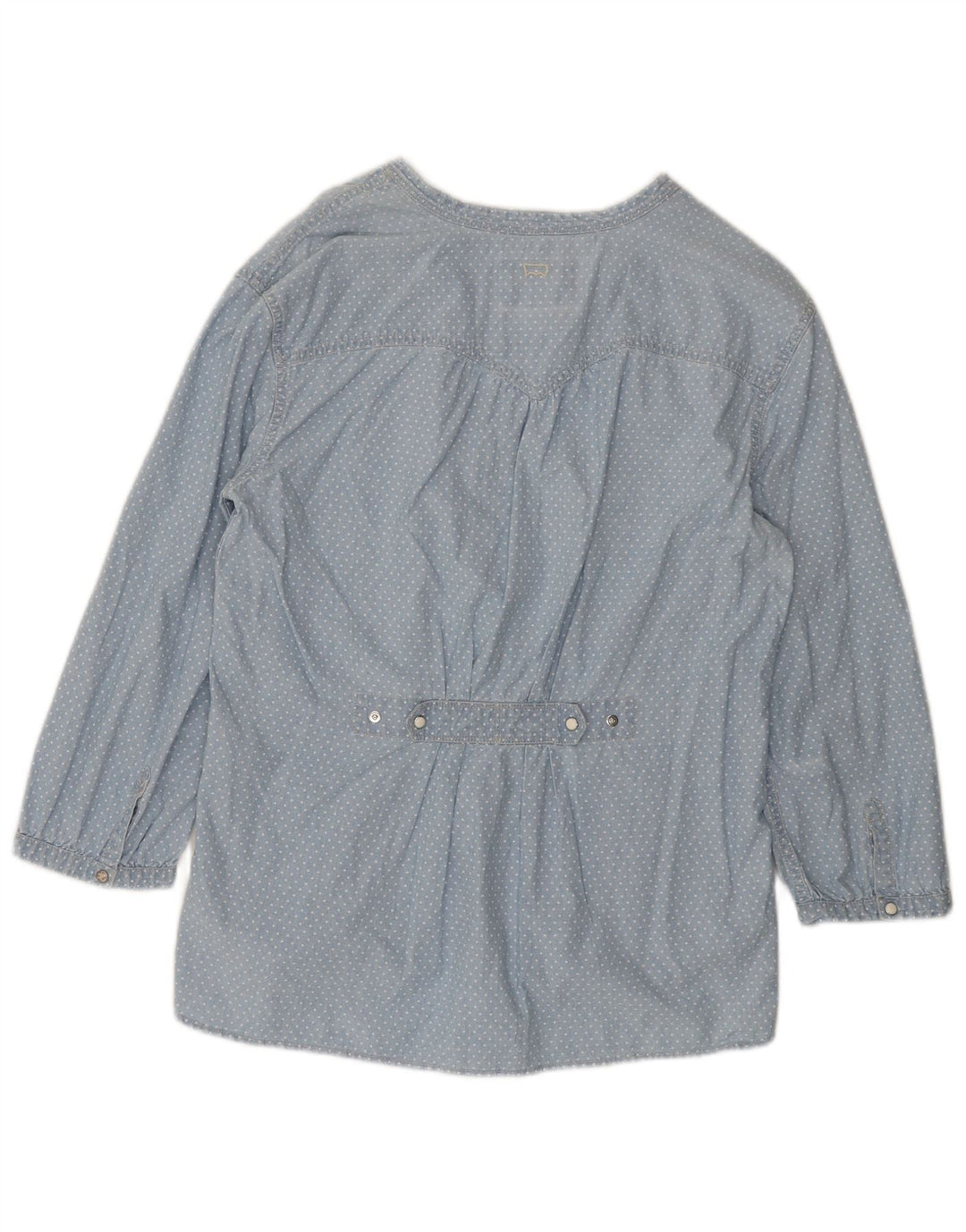 Levi's Dame 3/4 ærmet bluse top UK 16 Stor blå plettet bomuld