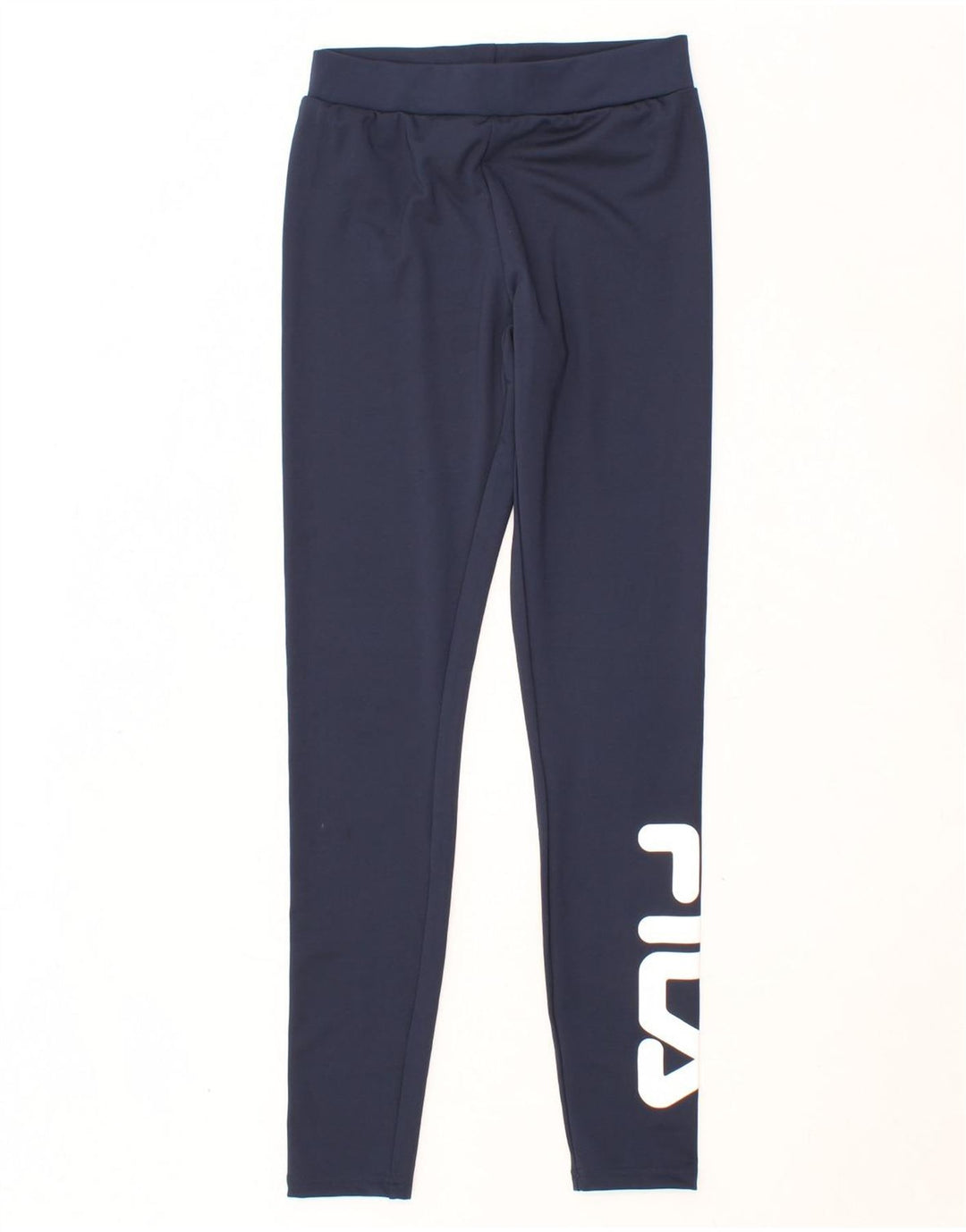 FILA Womens Graphic Leggings UK 8 Small  Navy Blue Polyester Vintage Fila and Second-Hand Fila from Messina Hembry 