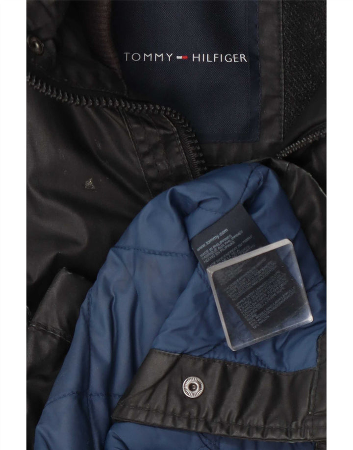 Tommy Hilfiger Herre imiteret læder Utility Jacket UK 38 Medium Grey