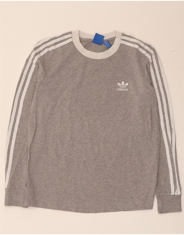 Adidas Graphic Sweatshirt Jumper UK 12 Medium Grey Colourblock
