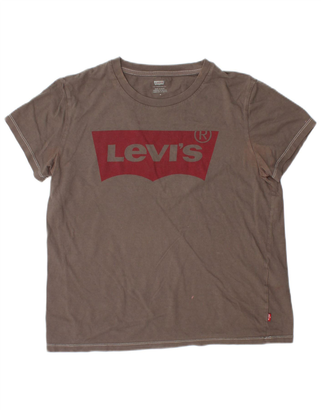 Levi's Dame Grafisk T-Shirt Top UK 14 Medium Grå Bomuld