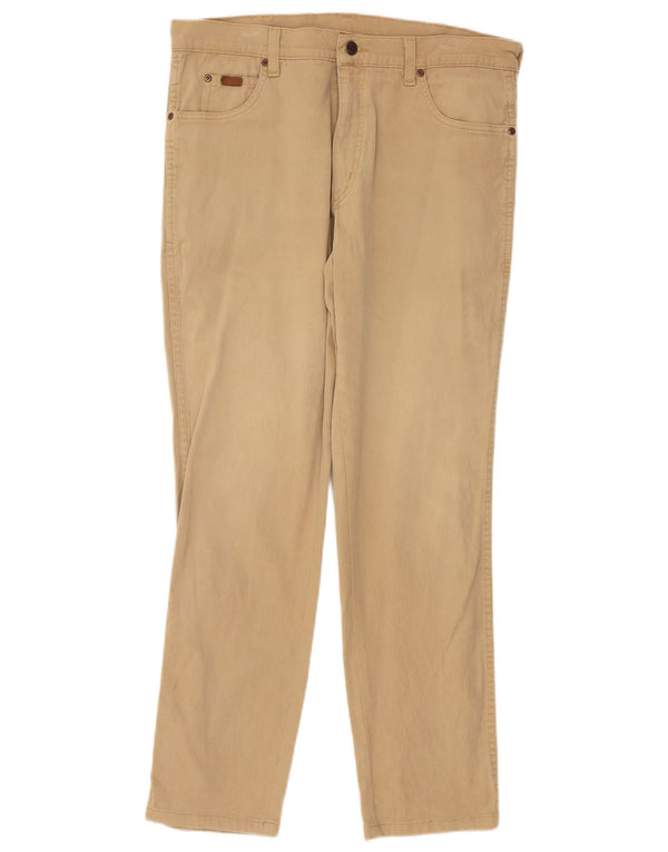 Wrangler Herre Texas Stretch Lige Casual Bukser W36 L30 Beige Bomuld