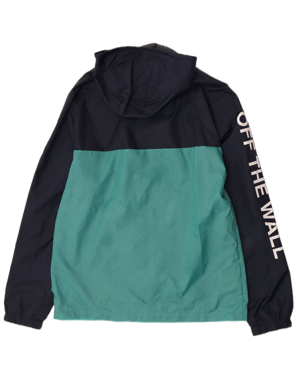 Vans Herre grafisk regnjakke UK 40 Large Navy Blue Colourblock Nylon