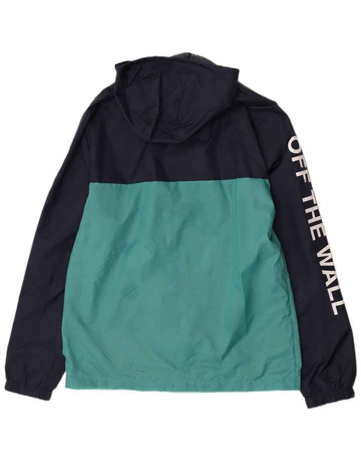 Vans Herre grafisk regnjakke UK 40 Large Navy Blue Colourblock Nylon