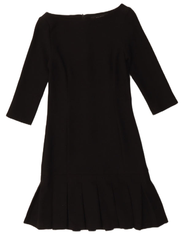 Zara Dame 3/4 ærme Skift Kjole UK 12 Medium Sort