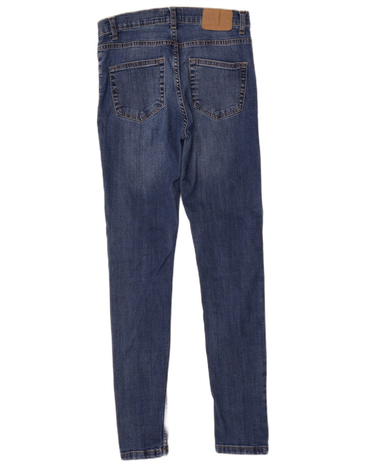 FRANSK FORBINDELSE Dame Skinny Jeans UK 10 Small W28 L29 Blå Bomuld