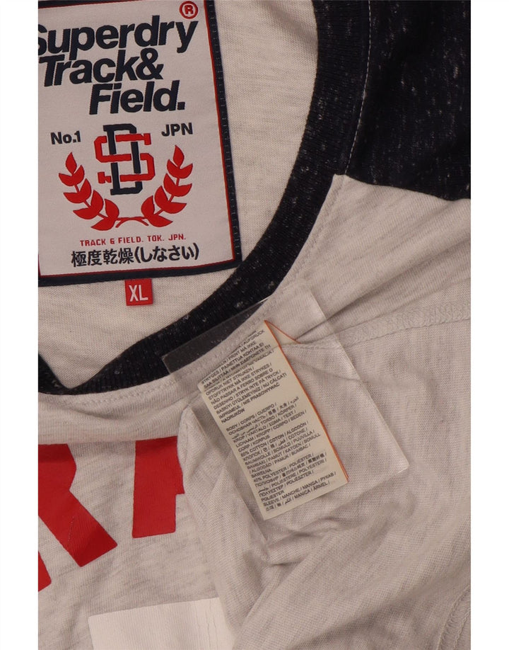 Superdry Grafisk T-shirt top til mænd XL Grå Colourblock Bomuld