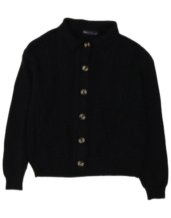 Marks & Spencer Dame Cardigan Sweater UK 14 Medium Black Viscose
