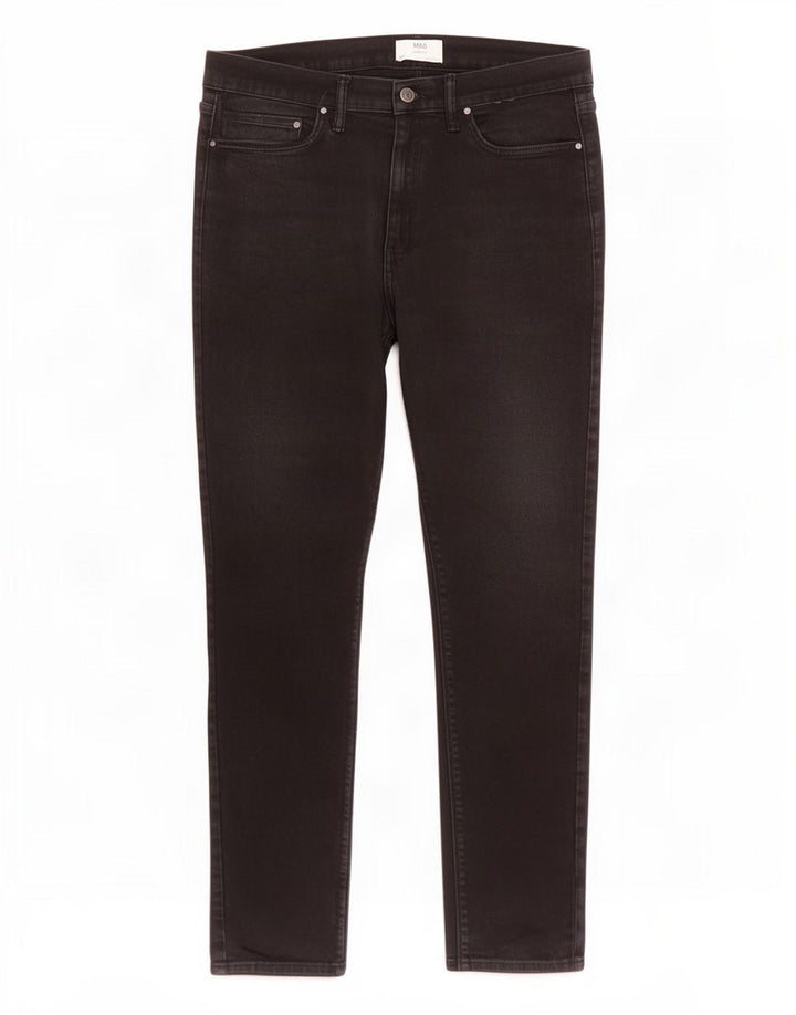 Marks & Spencer Herre Slim Jeans W36 L31 Sort Bomuld