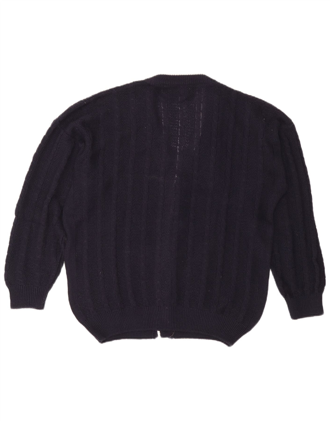 Vintage herre cardigan sweater Stor marineblå bomuld
