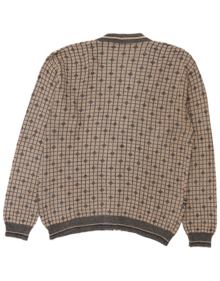 Spazio Herre Cardigan Sweater IT 52 Stor Beige Ternet Bomuld