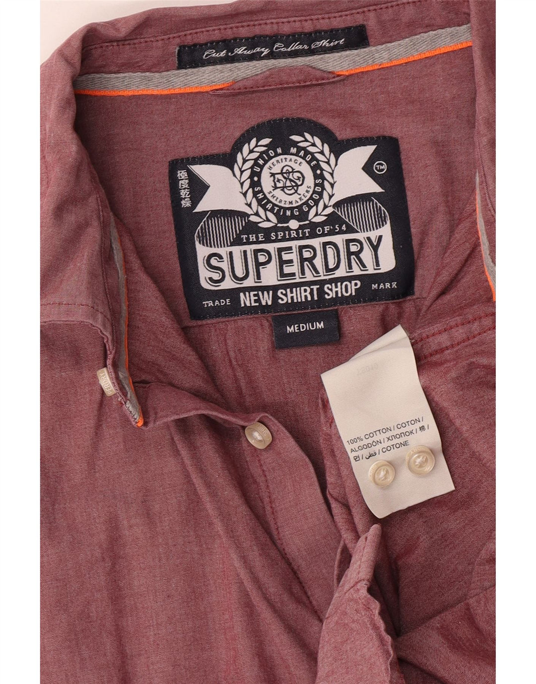 Superdry Herreskjorte Medium Bourgogne bomuld