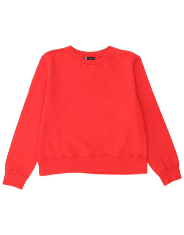 Zara Sweatshirt Jumper UK 14 Medium Rød Bomuld