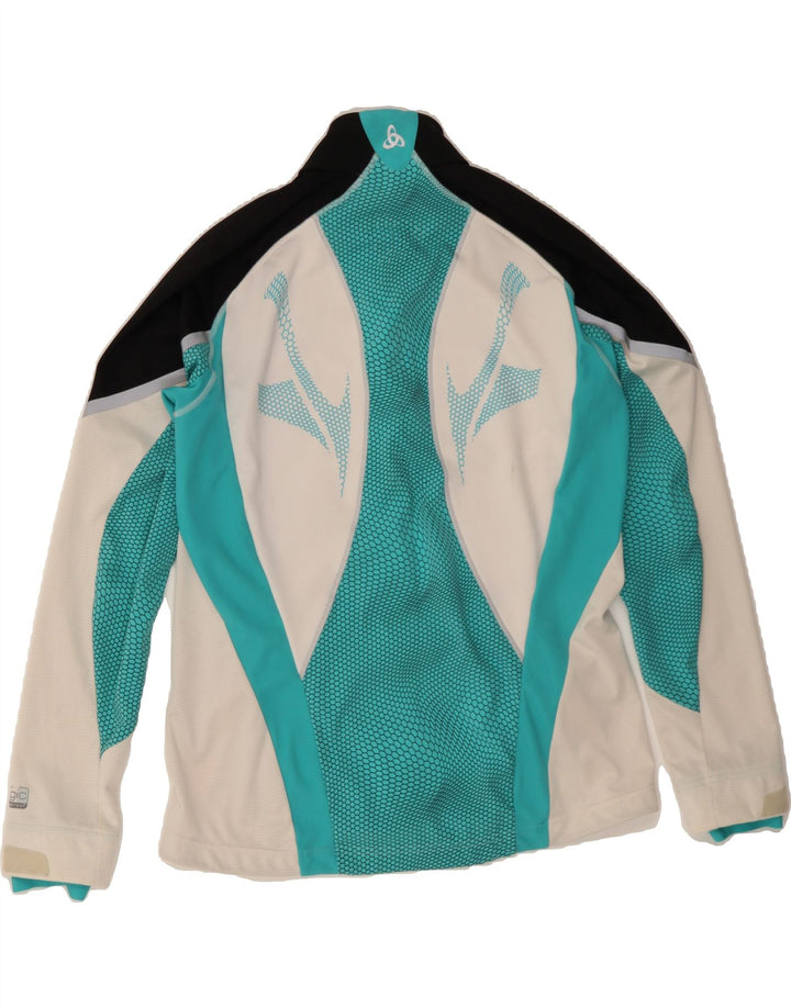 ODLO Womens Windbreaker Jacket UK 18 XL White Colourblock Polyester Vintage Odlo and Second-Hand Odlo from Messina Hembry 