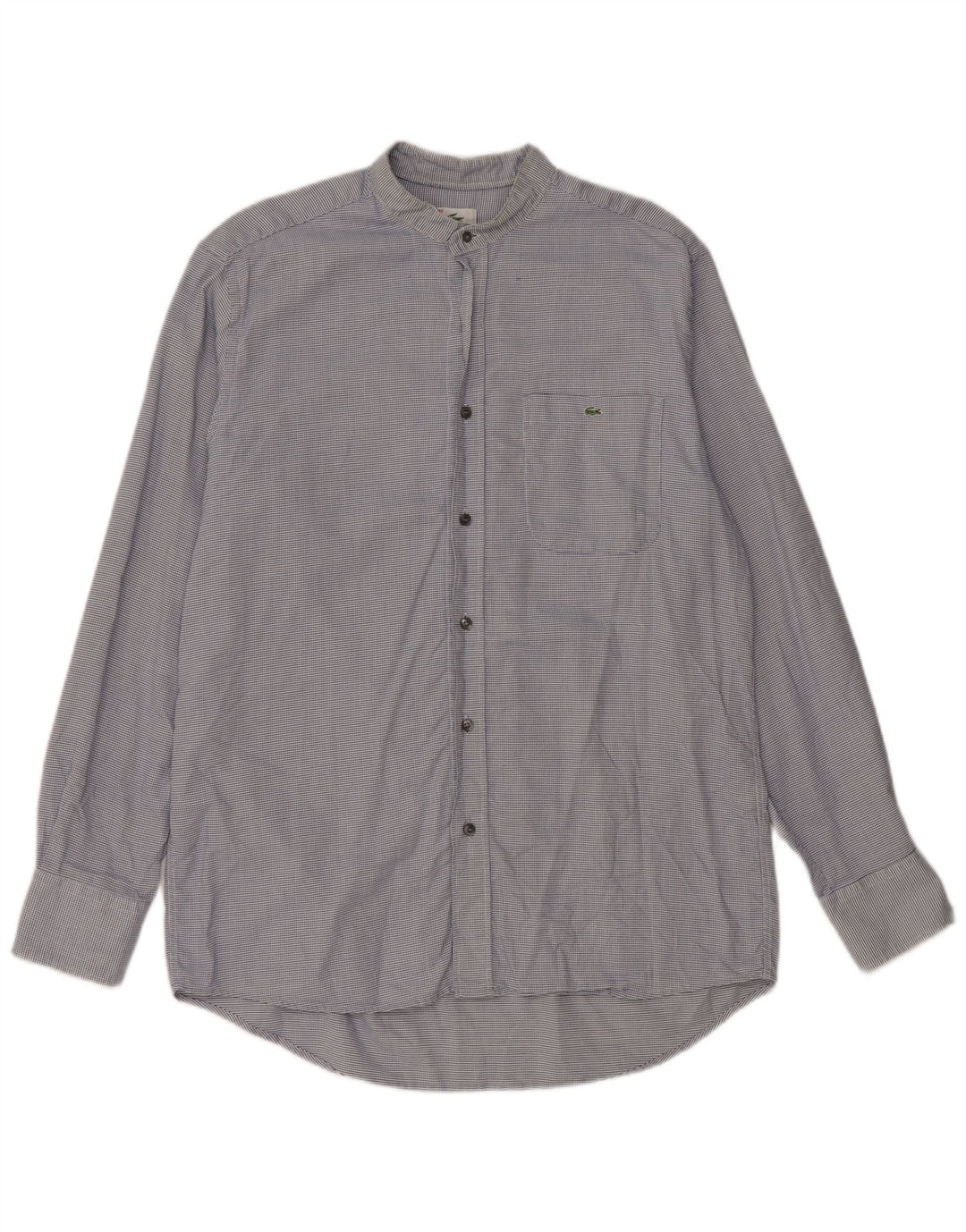 Lacoste Herre Ternet skjorte størrelse 40 Medium Blue Houndstooth Bomuld Classic