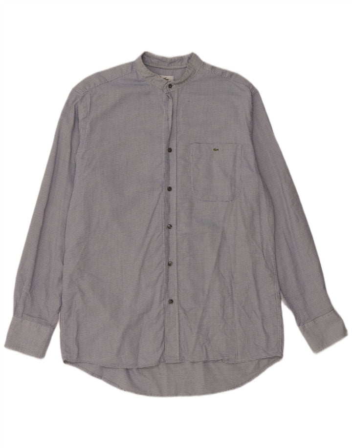 Lacoste Herre Ternet skjorte størrelse 40 Medium Blue Houndstooth Bomuld Classic