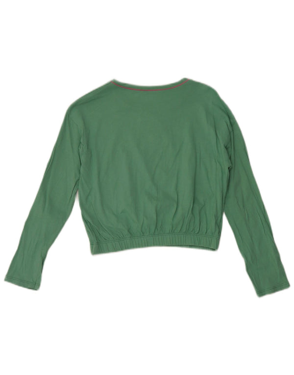 Benetton Girls Crop Grafisk Top Langærmet 7-8 År Grøn