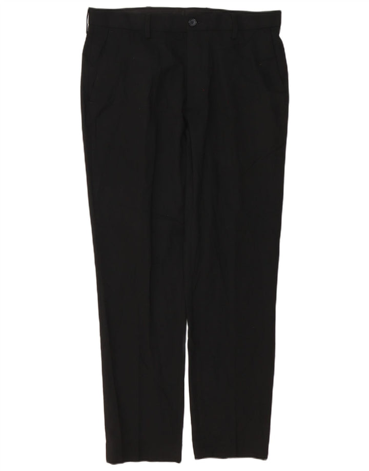 MARKS & SPENCER Slim Fit Chinobukser til mænd W32 L28 sort polyester