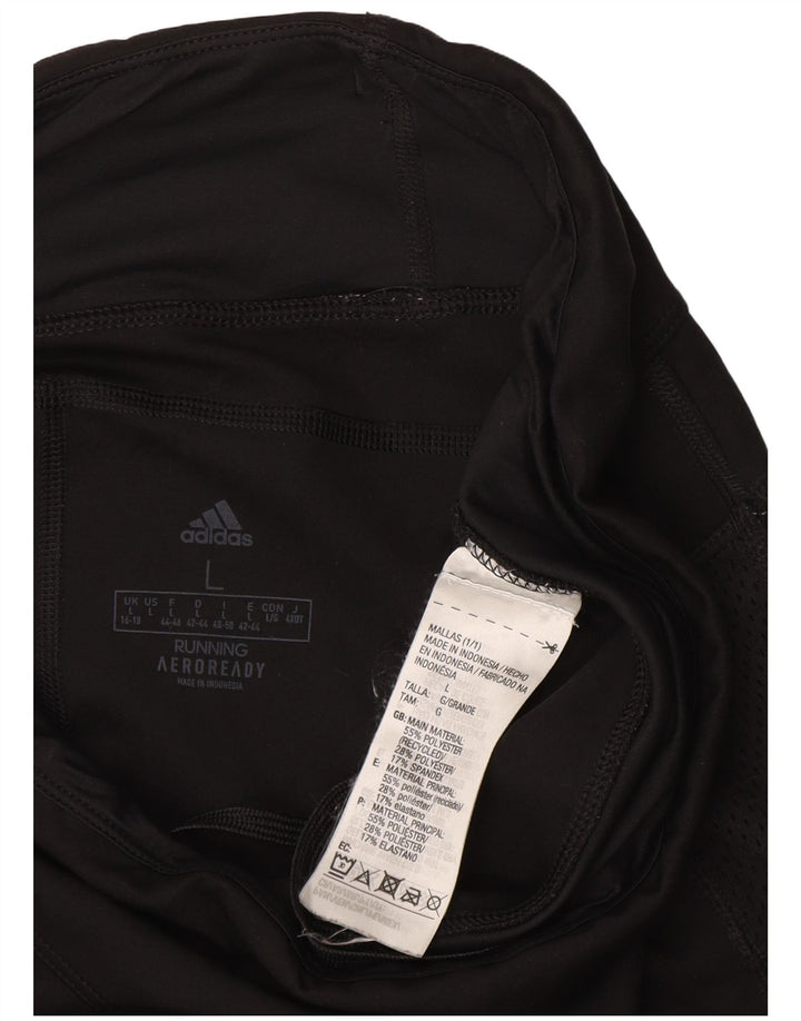 ADIDAS Aeroready Leggings til kvinder UK 16/18 Large Black Polyester