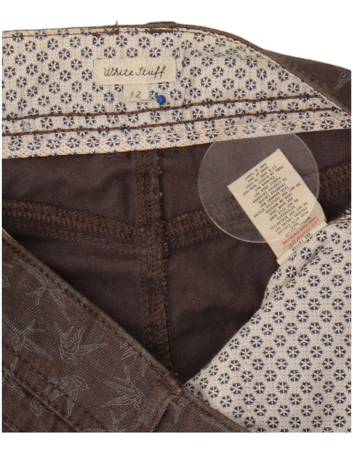 White Stuff Dameabstrakt mønster denimnederdel UK 12 Medium W32 Grå