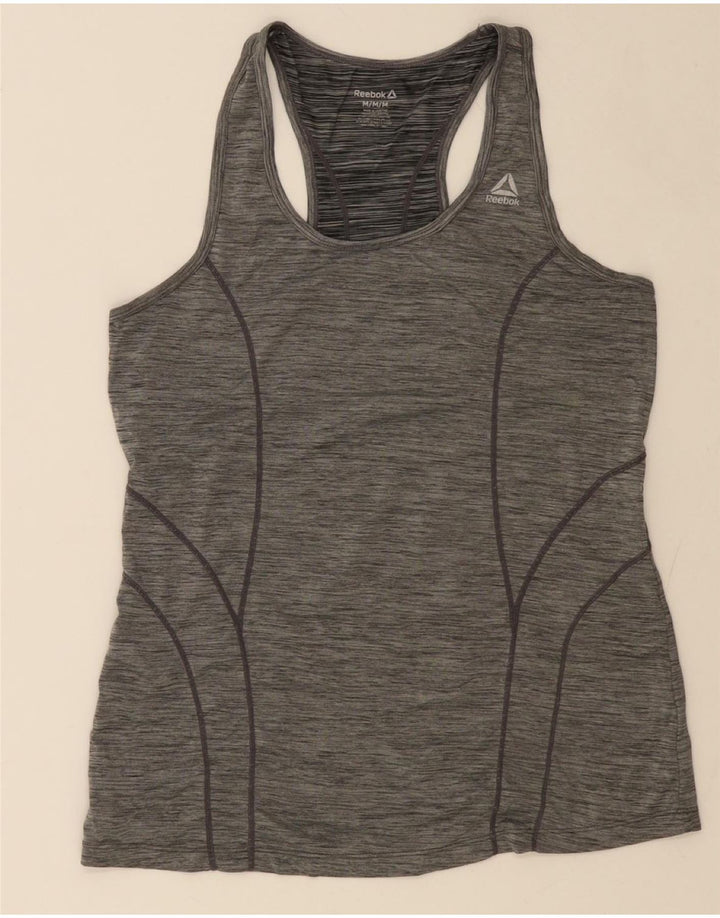 REEBOK Womens Vest Top UK 12 Medium Grey Vintage Reebok and Second-Hand Reebok from Messina Hembry 