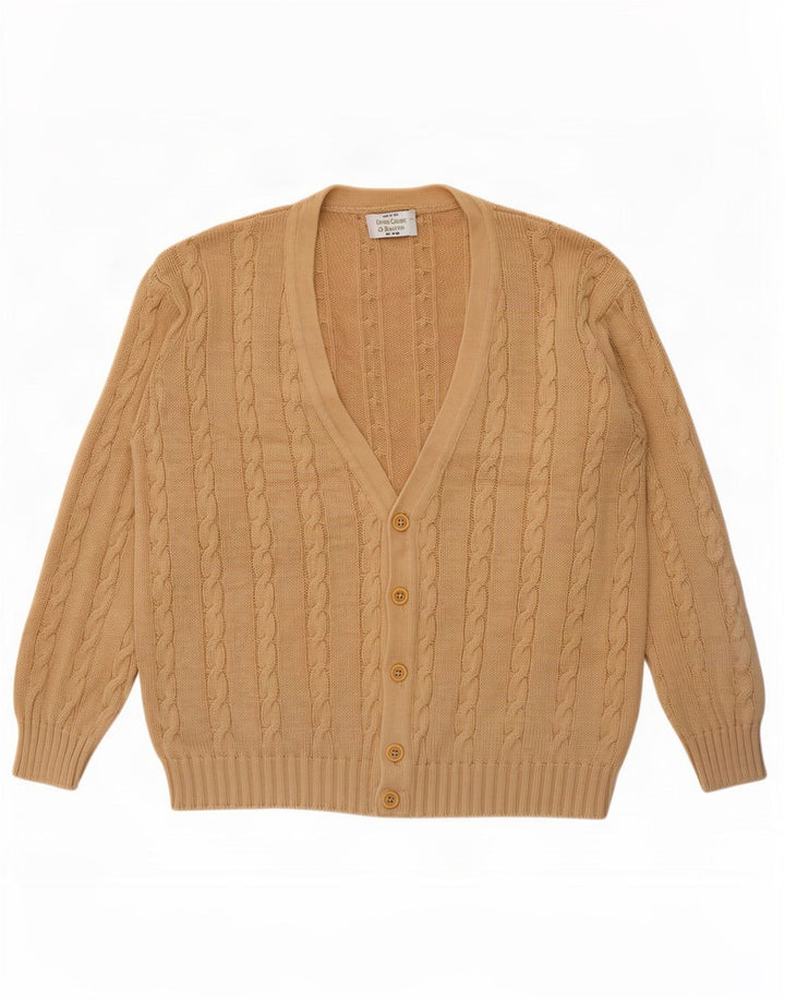 Benetton Herre Cardigan Sweater IT 48 Medium Beige Bomuld