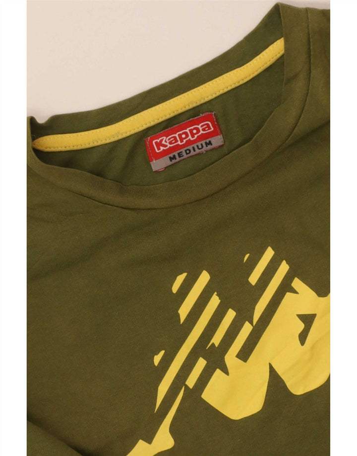 Kappa Herre Grafisk T-Shirt Top Medium Khaki