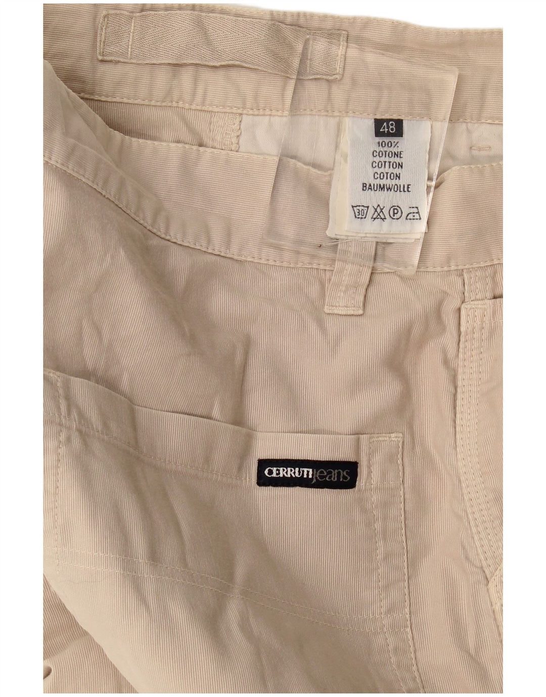 Cerruti Herre Casual Shorts IT 48 Medium W34 Beige Bomuld