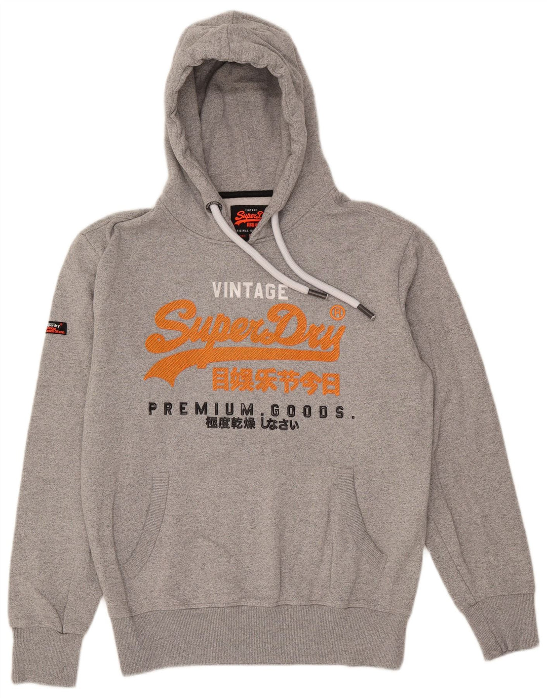Superdry Grafisk hættetrøje til mænd, stor grå bomuld