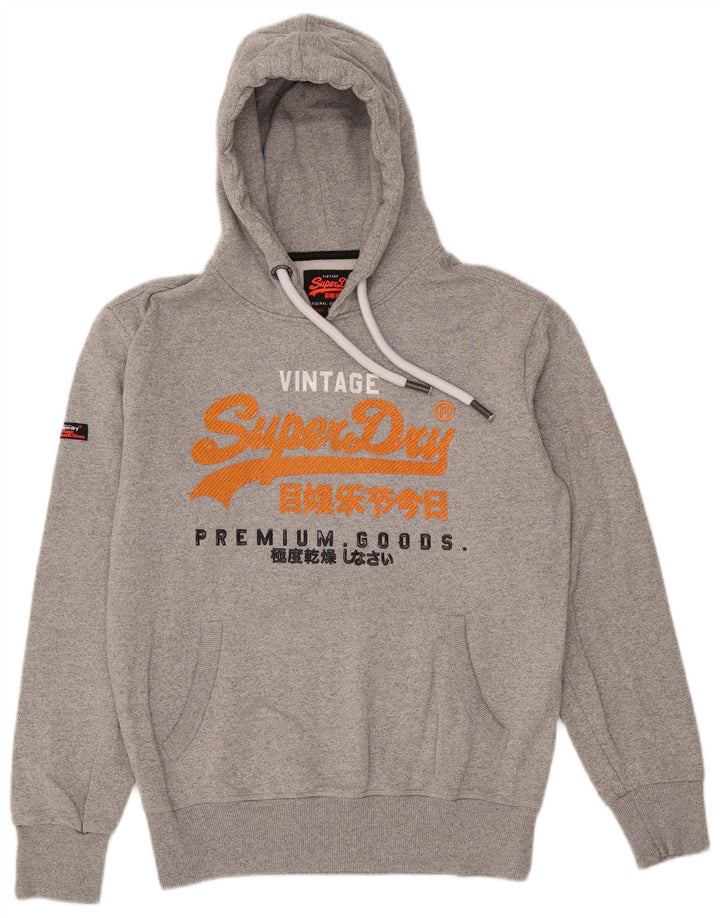 Superdry Grafisk hættetrøje til mænd, stor grå bomuld
