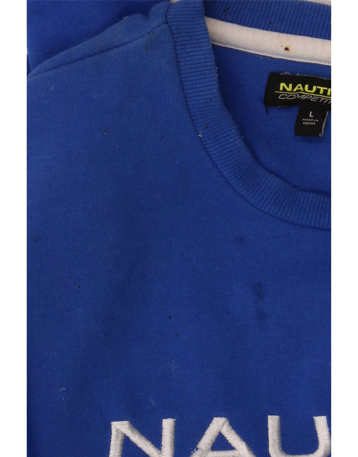 Nautica Herre Grafisk Sweatshirt Jumper Stor Blå Bomuld