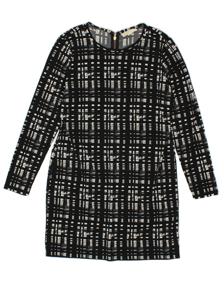 MICHAEL KORS Womens Long Sleeve Shift Dress UK 16 Large Black Geometric Vintage Michael Kors and Second-Hand Michael Kors from Messina Hembry 