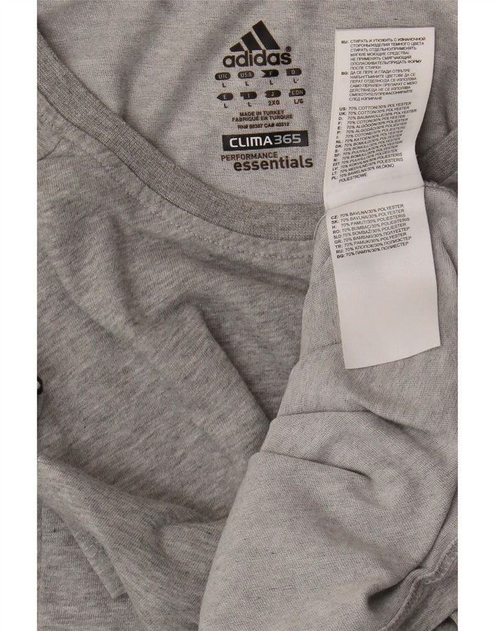 ADIDAS Mens Clima 365 T-Shirt Top Large Grey Cotton Vintage Adidas and Second-Hand Adidas from Messina Hembry 