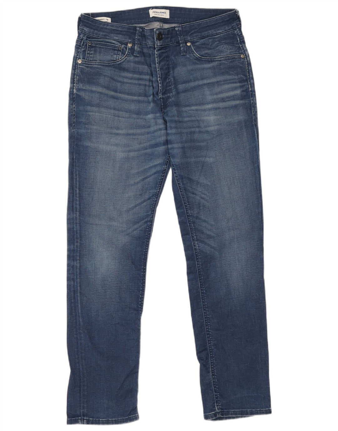 JACK & JONES Herre Tim Straight Jeans W32 L30 Blå